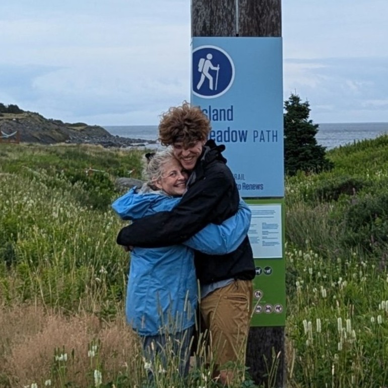 Max and his mom at the end of their ECT through-hike